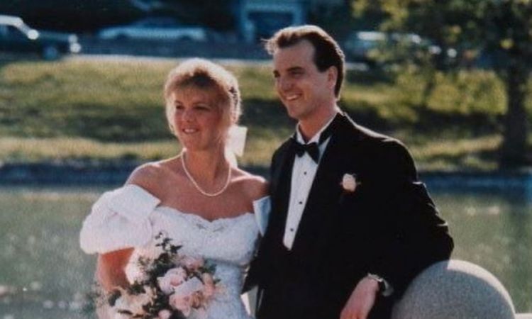 Jane Sasso with her husband, Randy Sasso, on their wedding day. 